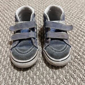 Vans Kids Sneakers with Blue & black/white checkered Velcro